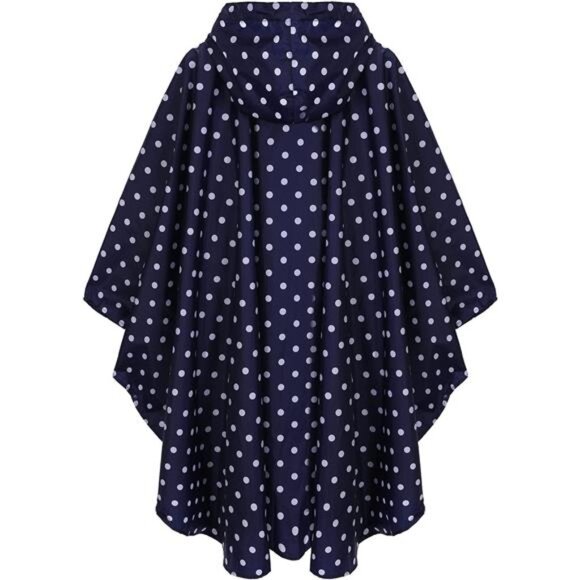 Fashion Hooded Rain Poncho Waterproof Raincoat Jacket with pocket for Women/Men - Picture 7 of 8